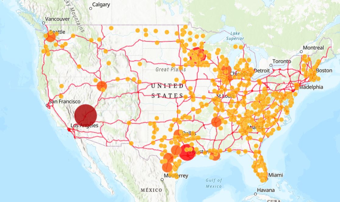 map for human trafficking awareness